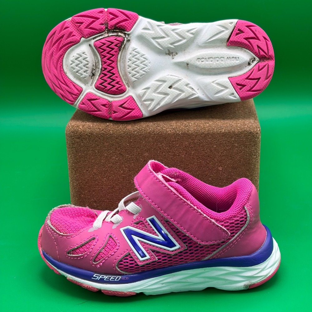 New Balance KV790 Toddler Sneakers Girls 7.5 Pink/Purple Hook Loop Running Shoes